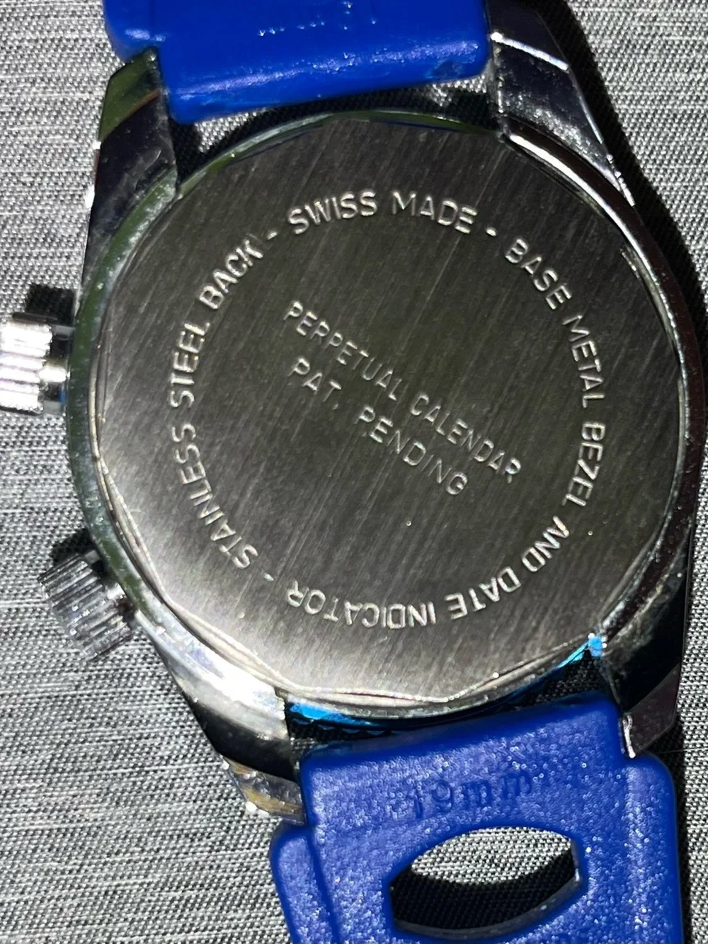 Vintage 1970 Endura PermaDate Calendar Watch Blue NOS Working W Box, Paper & Pad